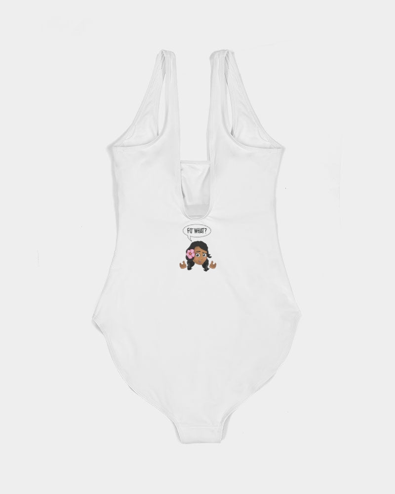 PIDGINMOJI Character "FO' WHAT?" One-Piece Swimsuit