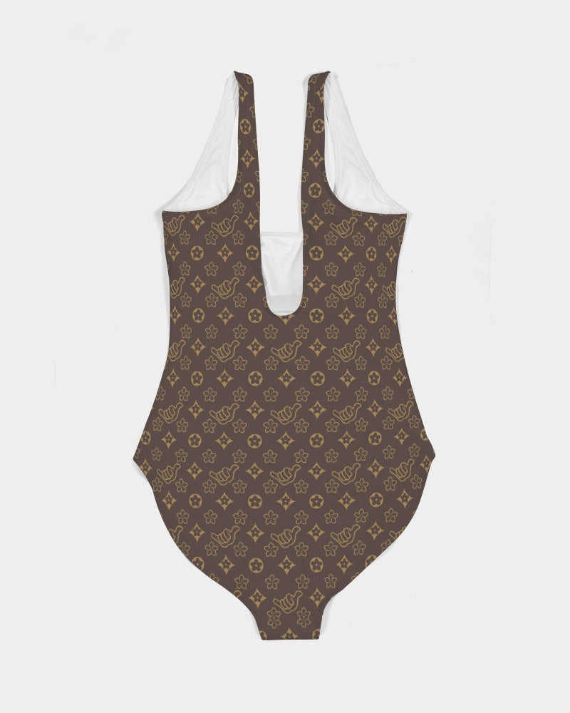 PIDGINMOJI Plumeria Swimsuit (Brown)