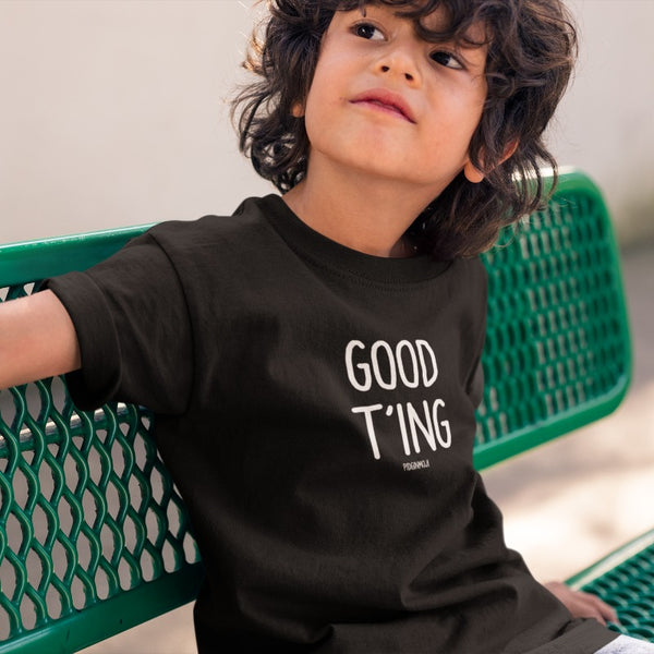 "GOOD T'ING" Youth Pidginmoji Dark Short Sleeve T-shirt
