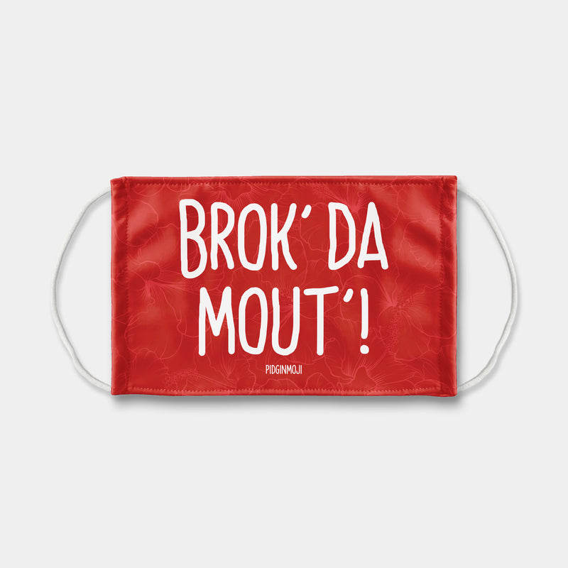 "BROK' DA MOUT'!" PIDGINMOJI Face Mask (Red)
