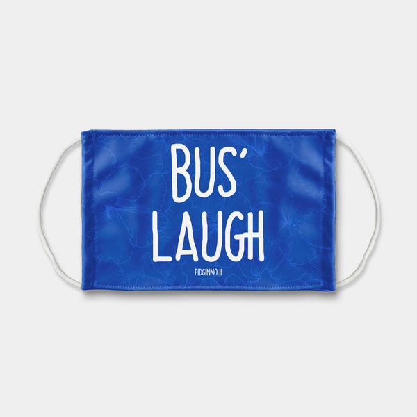 "BUS' LAUGH" PIDGINMOJI Face Mask (Blue)