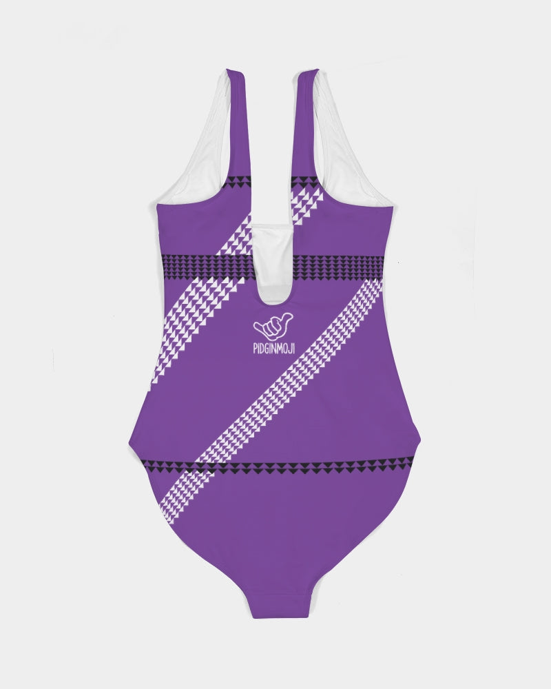 PIDGINMOJI Tattoo One-Piece Swimsuit (Purple)