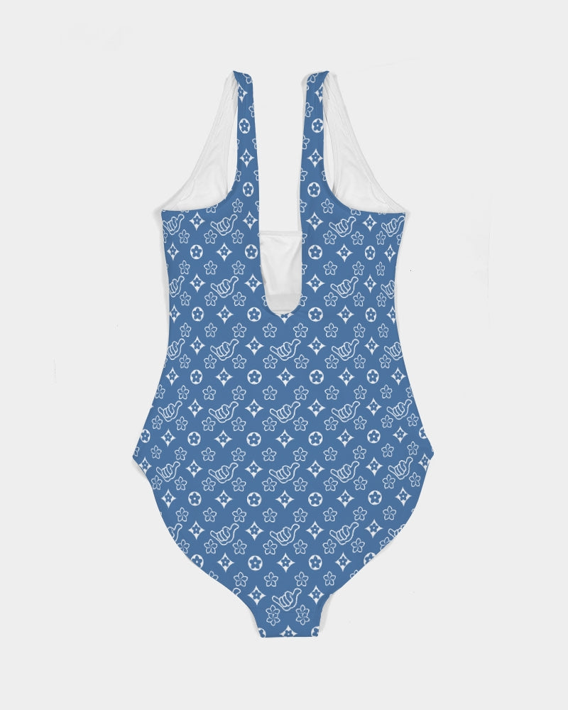 PIDGINMOJI Plumeria Swimsuit (Blue)
