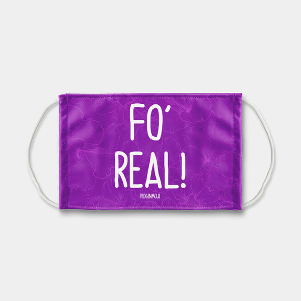 "FO' REAL!" PIDGINMOJI Face Mask (Purple)