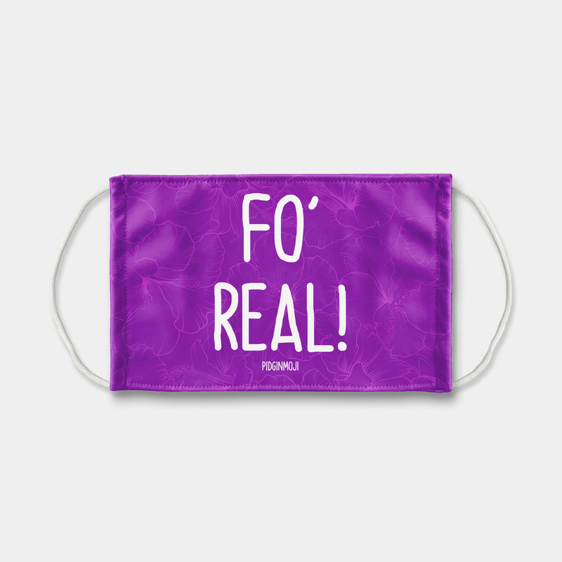 "FO' REAL!" PIDGINMOJI Face Mask (Purple)
