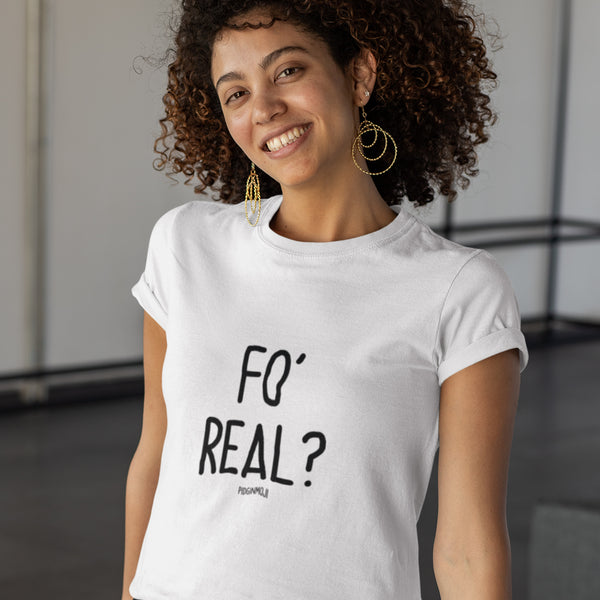 "FO' REAL?" Women’s Pidginmoji Light Short Sleeve T-shirt