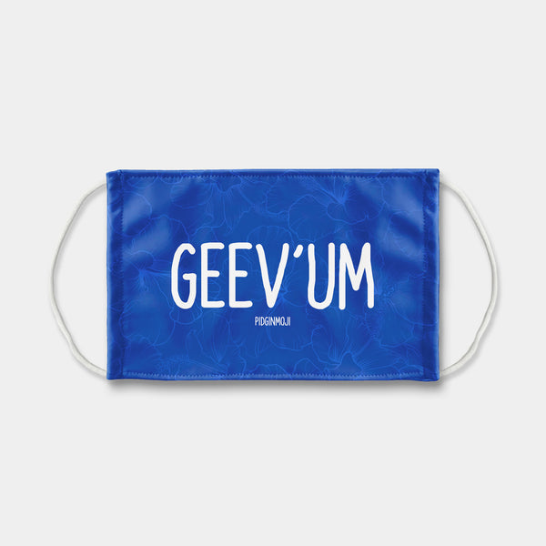 "GEEV'UM" PIDGINMOJI Face Mask (Blue)