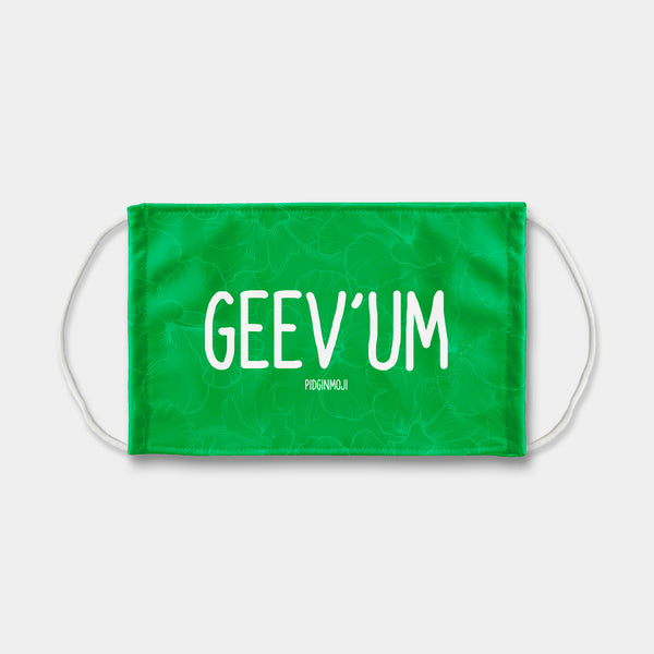"GEEV'UM" PIDGINMOJI Face Mask (Green)