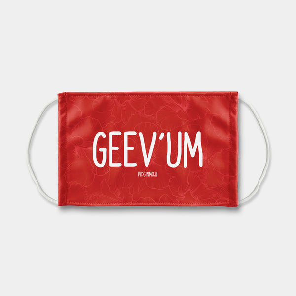 "GEEV'UM" PIDGINMOJI Face Mask (Red)