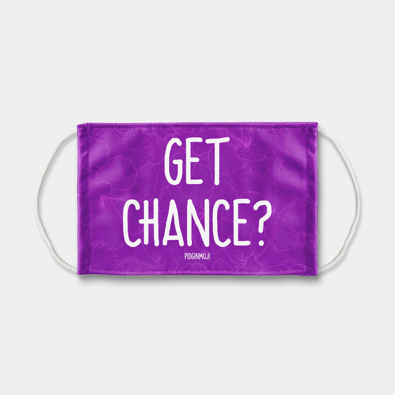 "GET CHANCE?" PIDGINMOJI Face Mask (Purple)