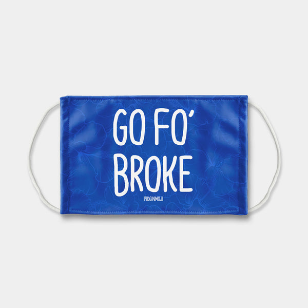 "GO FO’ BROKE" PIDGINMOJI Face Mask (Blue)