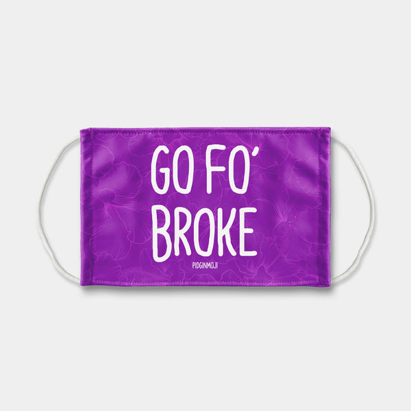 "GO FO’ BROKE" PIDGINMOJI Face Mask (Purple)