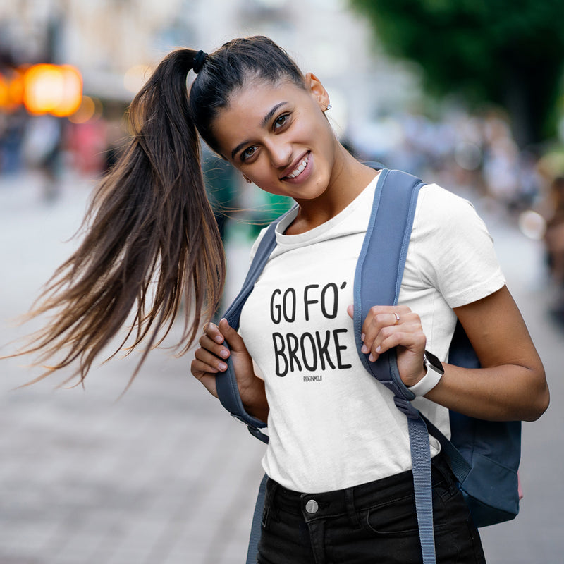"GO FO’ BROKE" Women’s Pidginmoji Light Short Sleeve T-shirt