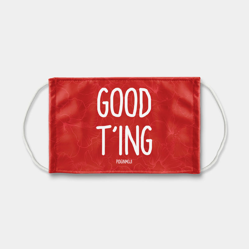 "GOOD T'ING" PIDGINMOJI Face Mask (Red)