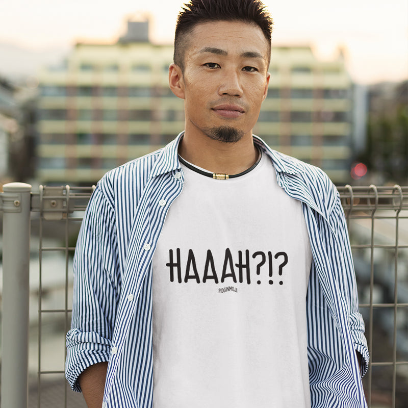 "HAAAH?!?" Men’s Pidginmoji Light Short Sleeve T-shirt