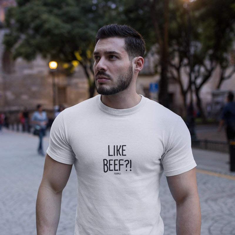 "LIKE BEEF?!" Men’s Pidginmoji Light Short Sleeve T-shirt