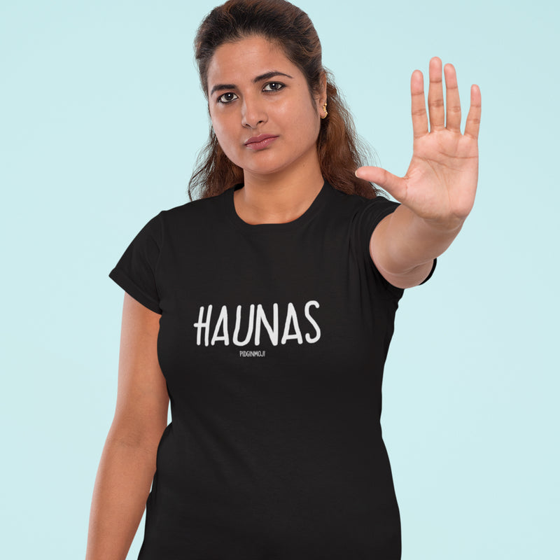 "HAUNAS" Women’s Pidginmoji Dark Short Sleeve T-shirt