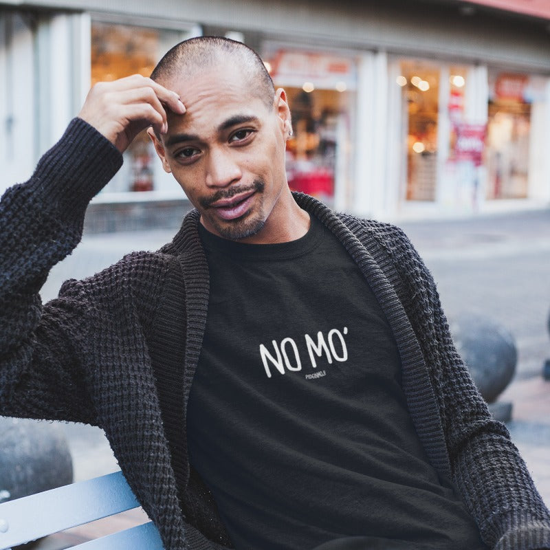 "NO MO'" Men’s Pidginmoji Dark Short Sleeve T-shirt