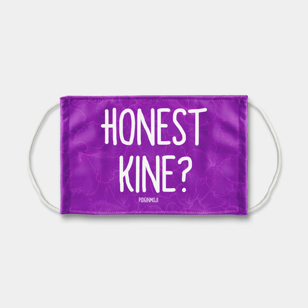 "HONEST KINE?" PIDGINMOJI Face Mask (Purple)