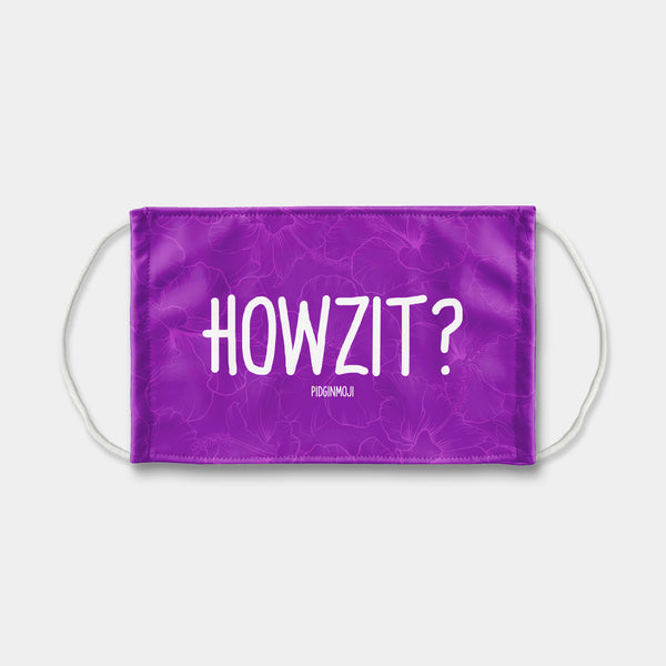 "HOWZIT?" PIDGINMOJI Face Mask (Purple)