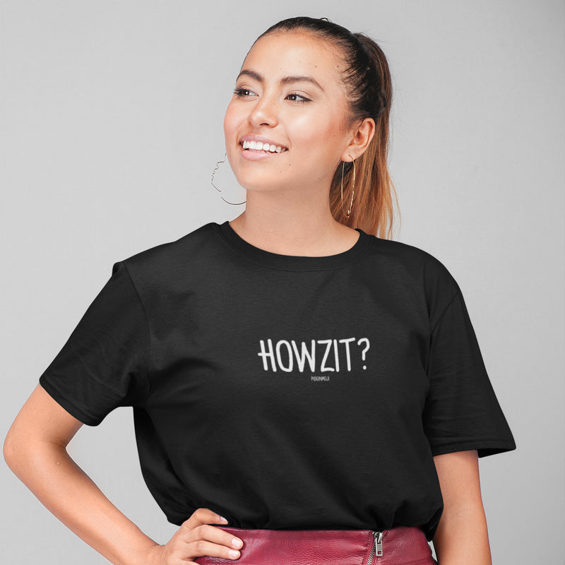 "HOWZIT?" Women’s Pidginmoji Dark Short Sleeve T-shirt