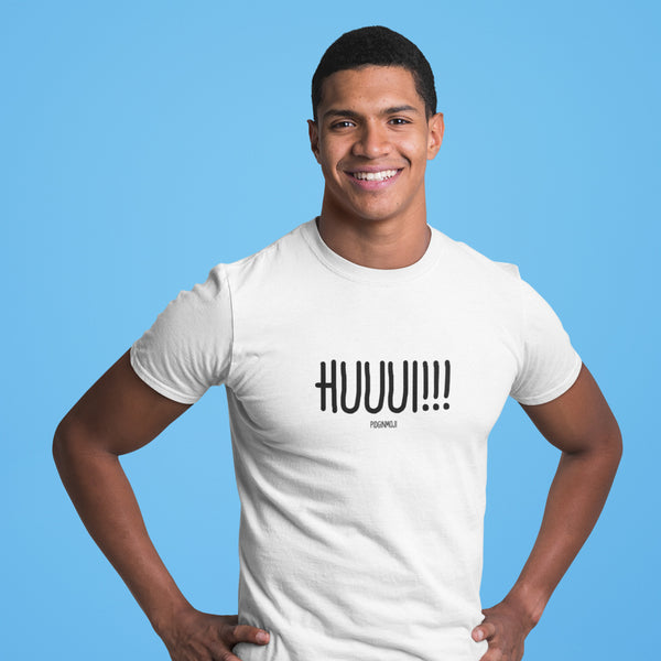 "HUUUI!!!" Men’s Pidginmoji Light Short Sleeve T-shirt