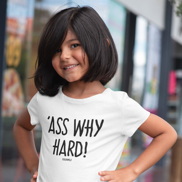 "ASS WHY HARD!" Youth Pidginmoji Light Short Sleeve T-shirt