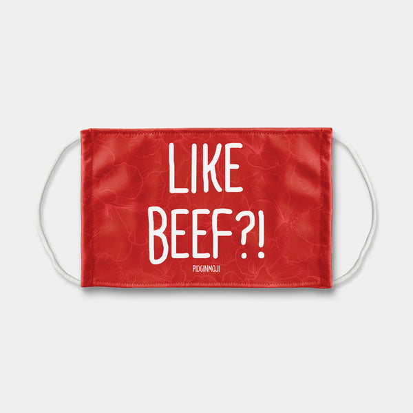 "LIKE BEEF?!" PIDGINMOJI Face Mask (Red)