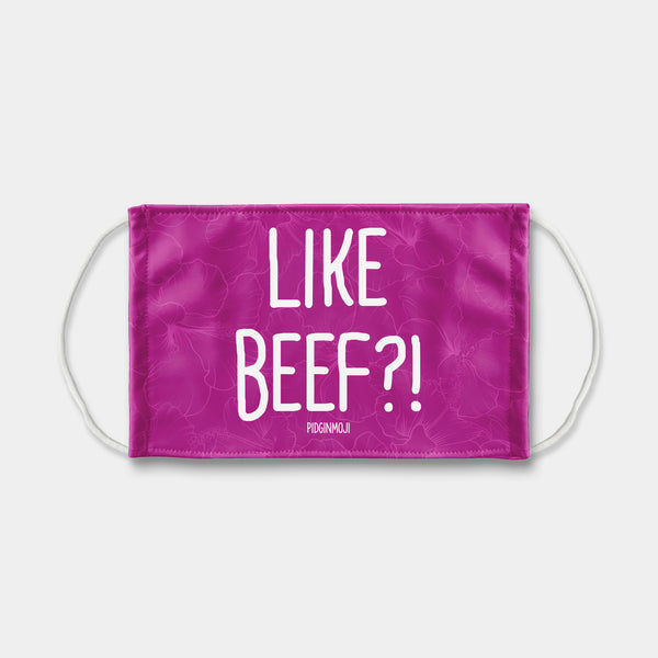 "LIKE BEEF?!" PIDGINMOJI Face Mask (Pink)