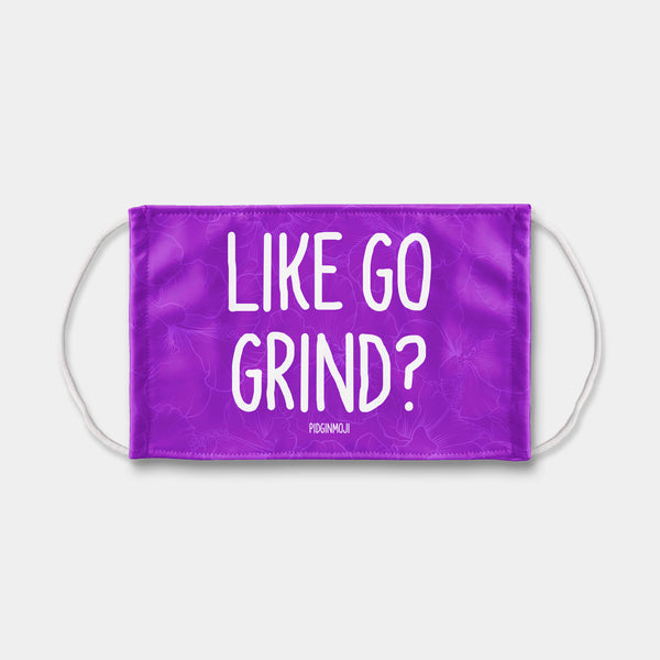 "LIKE GO GRIND?" PIDGINMOJI Face Mask (Purple)