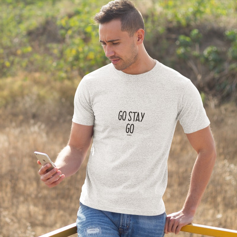 "GO STAY GO" Men’s Pidginmoji Light Short Sleeve T-shirt