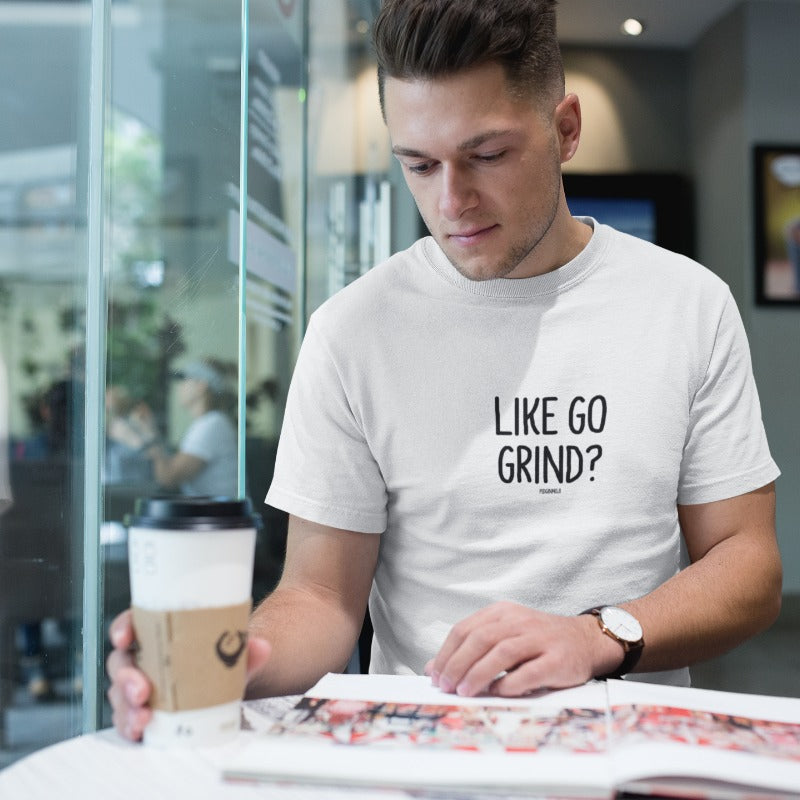 "LIKE GO GRIND?" Men’s Pidginmoji Light Short Sleeve T-shirt