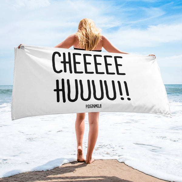 "CHEEEEEHUUUU!!" PIDGINMOJI Beach Towel