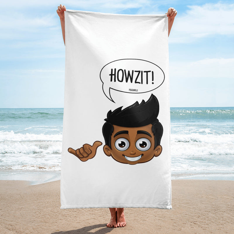 "HOWZIT!" Original PIDGINMOJI Characters Beach Towel