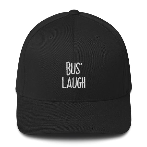 "BUS' LAUGH" Pidginmoji Dark Structured Cap