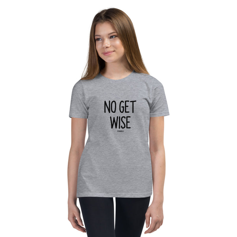 "NO GET WISE" Youth Pidginmoji Light Short Sleeve T-shirt