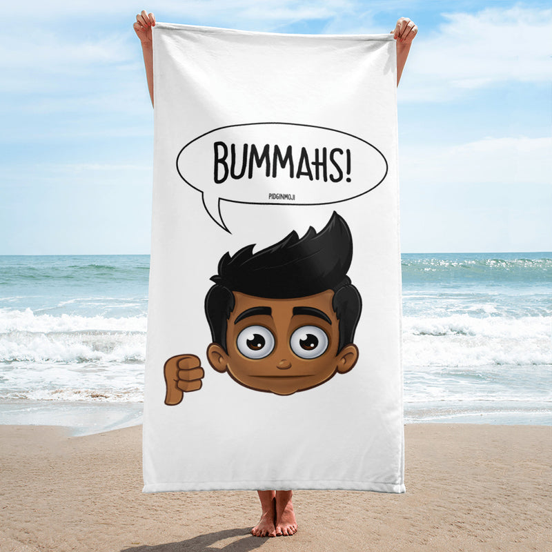 "BUMMAHS!" Original PIDGINMOJI Characters Beach Towel