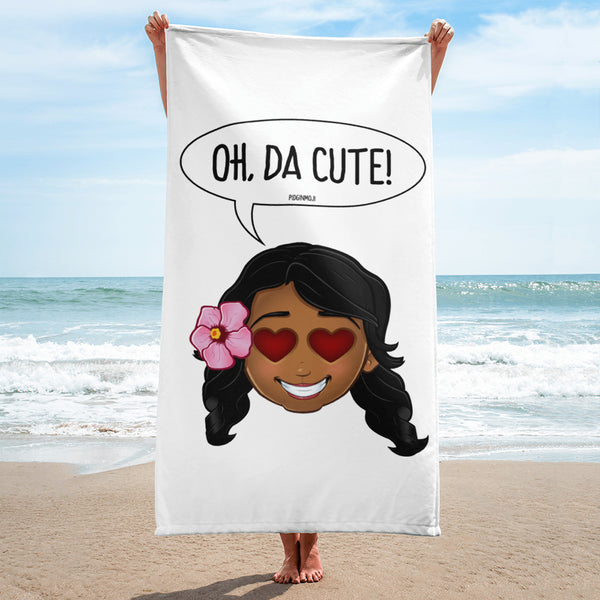 "OH, DA CUTE!" Original PIDGINMOJI Characters Beach Towel