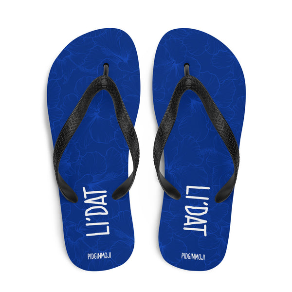 "LI'DAT" PIDGINMOJI Hibiscus Slippahs (Blue)