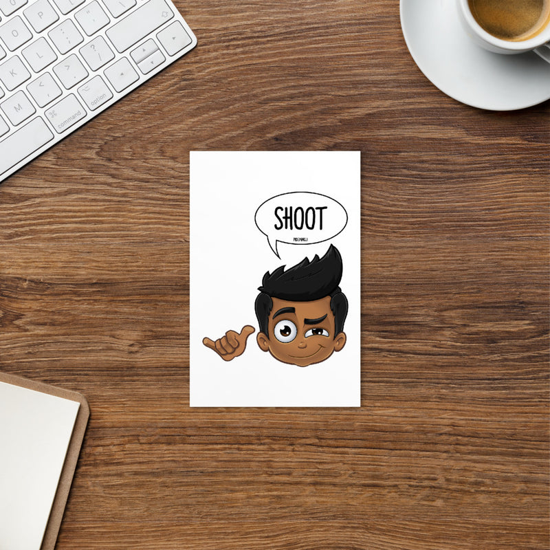 "SHOOT" PIDGINMOJI Postcard (Male)