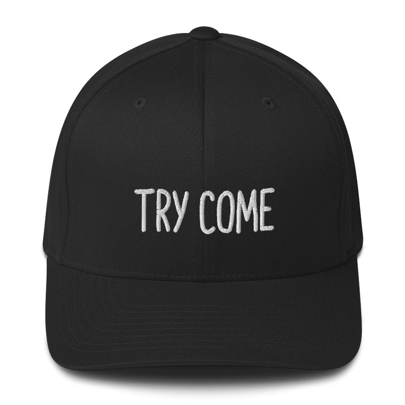 "TRY COME" Pidginmoji Dark Structured Cap