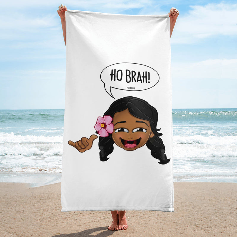 "HO BRAH!" Original PIDGINMOJI Characters Beach Towel