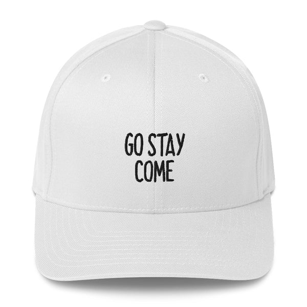 "GO STAY COME" Pidginmoji Light Structured Cap