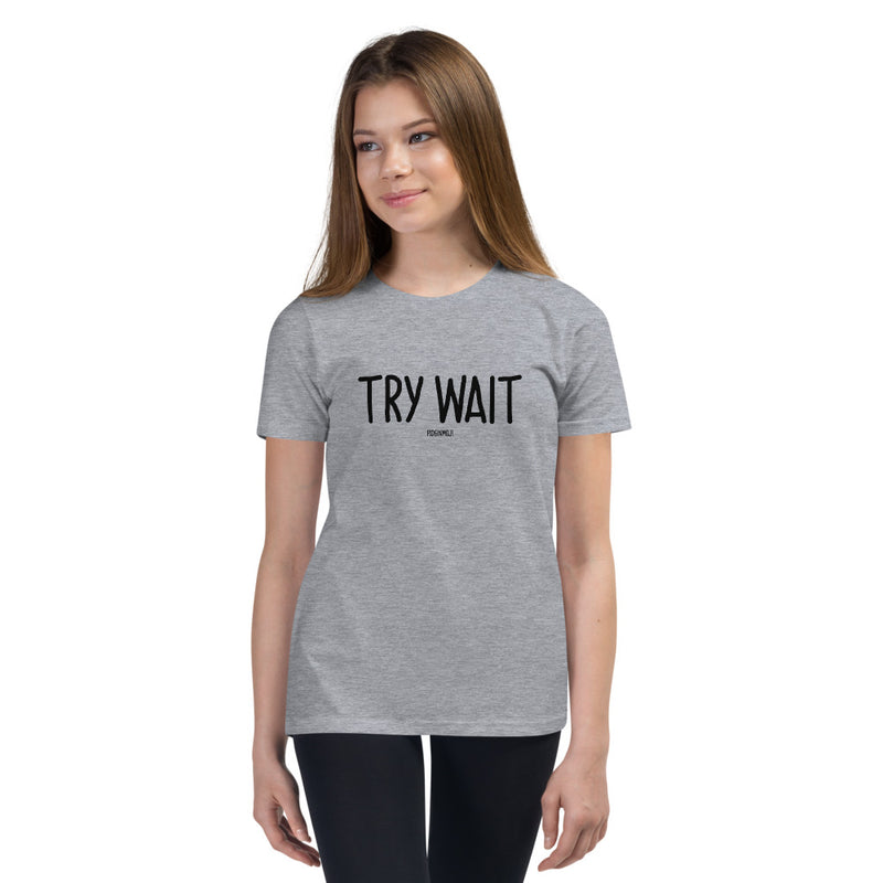 "TRY WAIT" Youth Pidginmoji Light Short Sleeve T-shirt