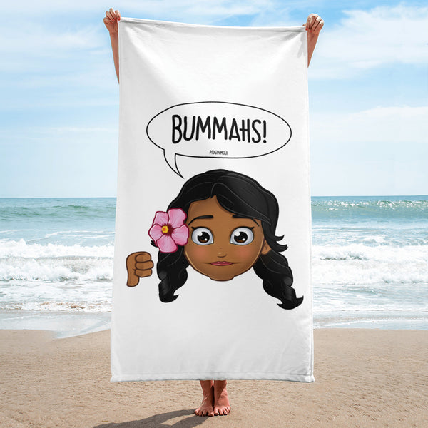"BUMMAHS!" Original PIDGINMOJI Characters Beach Towel