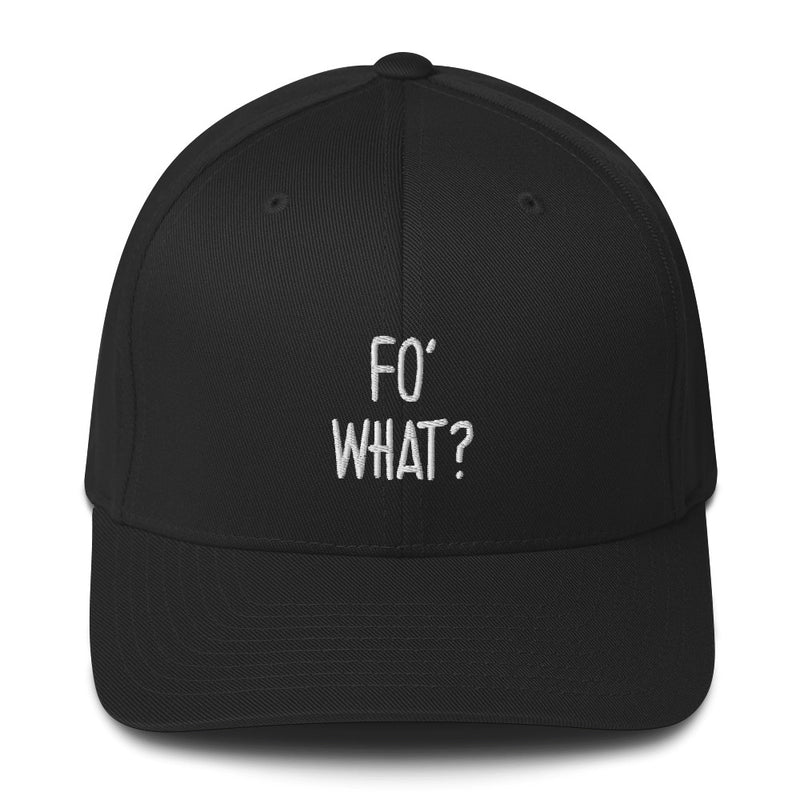 "FO' WHAT?" Pidginmoji Dark Structured Cap