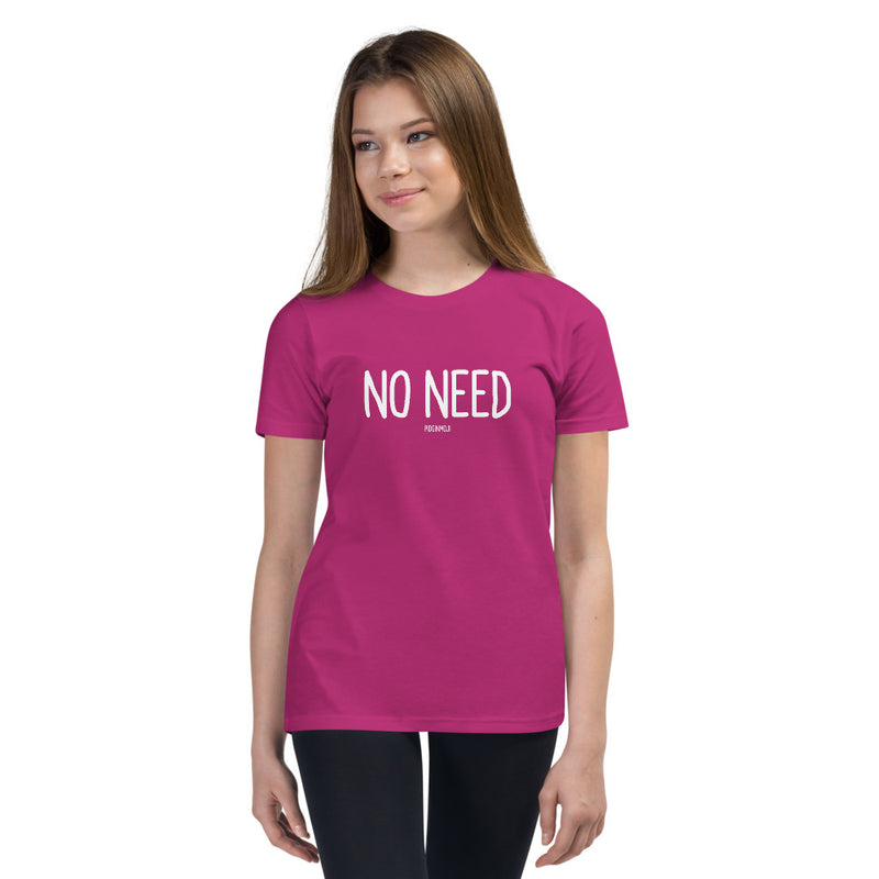 "NO NEED" Youth Pidginmoji Dark Short Sleeve T-shirt