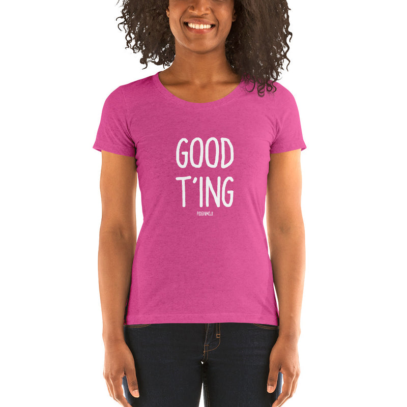 "GOOD T'ING" Women’s Pidginmoji Dark Short Sleeve T-shirt