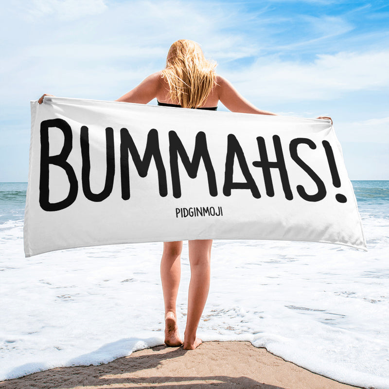 "BUMMAHS!" PIDGINMOJI Beach Towel