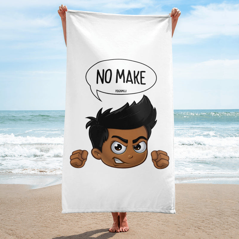"NO MAKE" Original PIDGINMOJI Characters Beach Towel